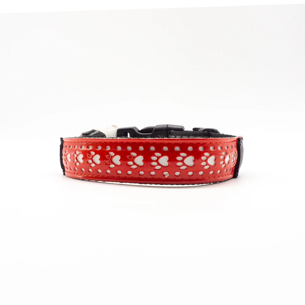 Luminous Pattern Collar for Dogs Cool USB Charging LED Dog Collar Anti-Lost Necklace Funny Pet Products