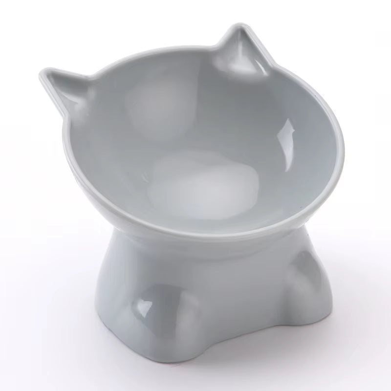 Cute Cat Bowl Tilted High-Legged Cat Bowl Cat Eating Bowl Cat Food Bowl Black Water Bowl Cat Food Bowl Dog Bowl