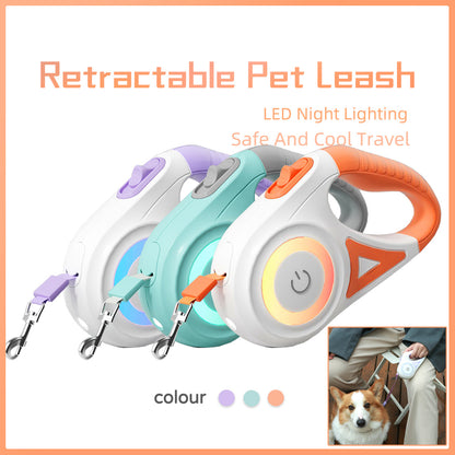 Dog Leash Retractable Leash and Dog Collar Spotlight Automatic Pet Dog Cat Traction Rope for Small Medium Dogs Pet Product