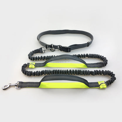 Amazon Direct Pet Supplies Multi-Function Running Reflective Pull Dog Leash Double Elastic Dog Leash Traction