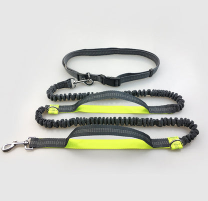 Amazon Direct Pet Supplies Multi-Function Running Reflective Pull Dog Leash Double Elastic Dog Leash Traction